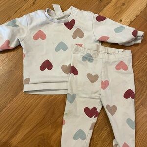 FREE as add-on (add to bundle) H&M Multicolor Heart sweatshirt and pants set